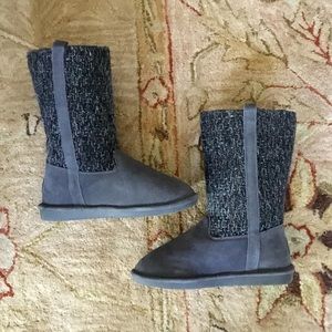 Sz 10 Adrianna Charcoal Suede/Wool  Bearpaw Boots